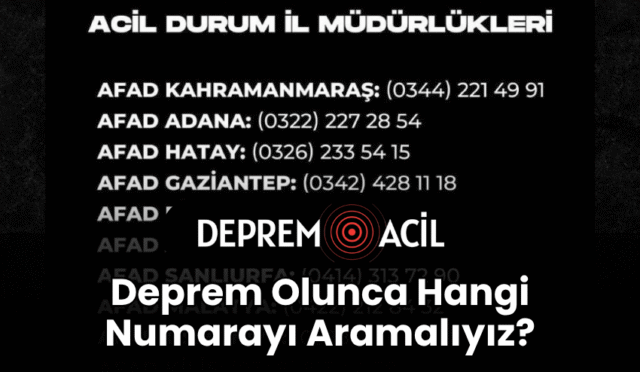 Deprem Olunca Hangi Numarayı Aramalıyız?
