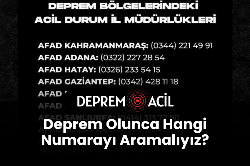 Deprem Olunca Hangi Numarayı Aramalıyız?